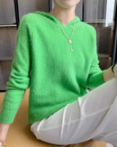 Cashmere Hooded Loose-Fit Knit Pullover