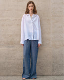 Linen Embroidered Loose Long-Sleeve Shirt