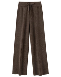 Merino Wool Lace-Up Wide-Leg Trousers