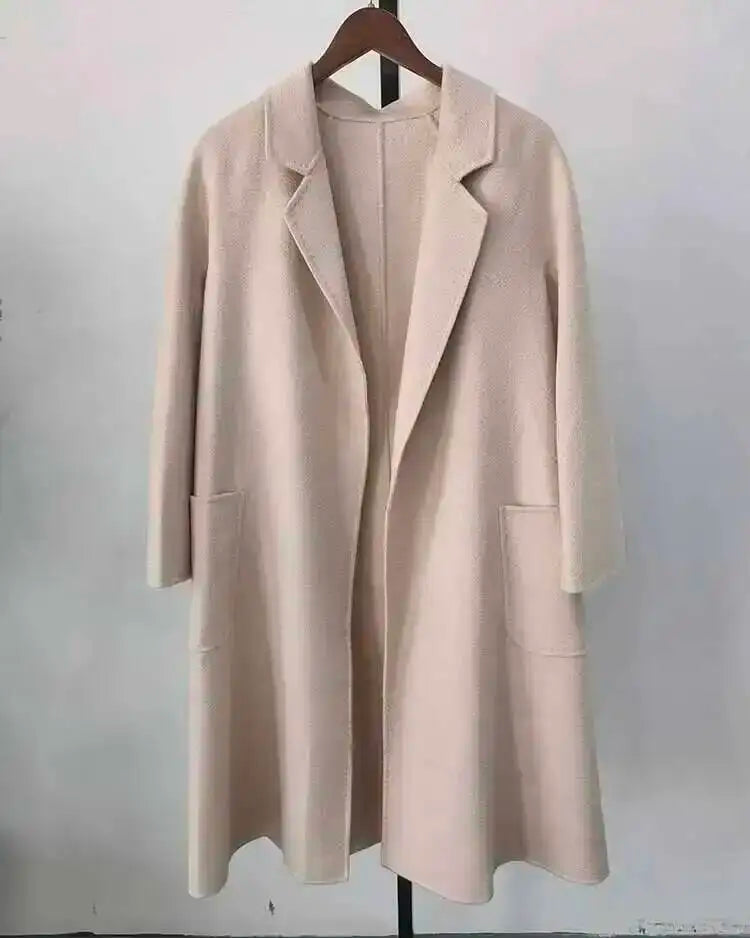 Belted Wool-Blend Wrap Coat