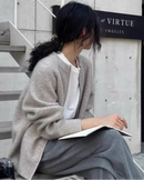 Relaxed Wool Zip Cardigan