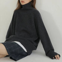 100% Wool Loose Turtleneck Sweater