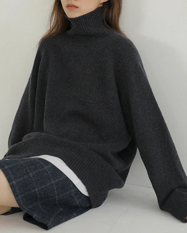 Wool Loose Turtleneck Sweater