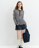 Striped Knit Long-Sleeve Top