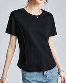 Knitted Mercerized Cotton Crew-Neck T-Shirt