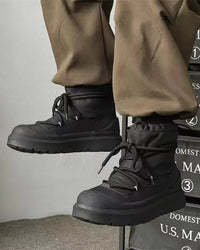 Fur-Lined Lace-Up Snow Boots
