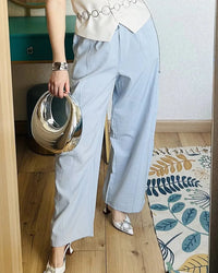 Elastic-Waist Wide-Leg Pants