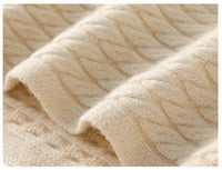 Classic Cable Knit Cashmere Short Scarf