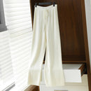 Drawstring Wide-Leg Wool Pants