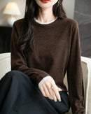 Layered-Look Wool-Blend Knit Top