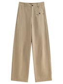 Loose-Fitting Casual Straight-Leg Cotton Trousers