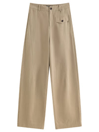 Loose-Fitting Casual Straight-Leg Cotton Trousers