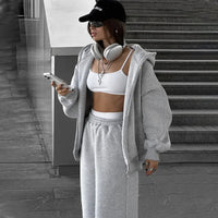 Casual Fleece Hoodie & Pants Set