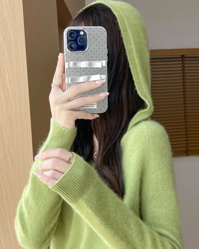 Merino Wool Hooded Pullover Sweater