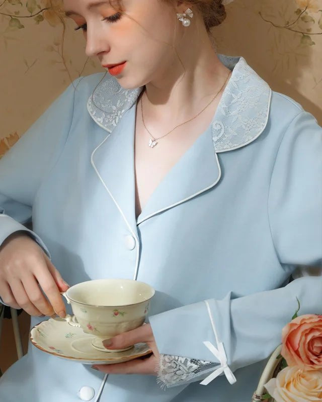 Turn-Down Collar Two-Pieces Pajamas