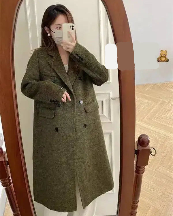 Longline Wool Cashmere Blend Coat