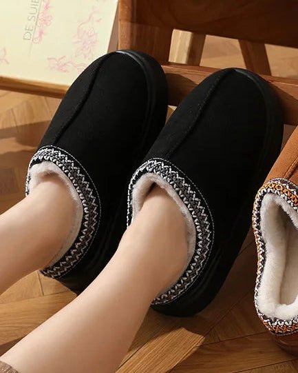 Stylish Platform Non-Slip Plush Slippers