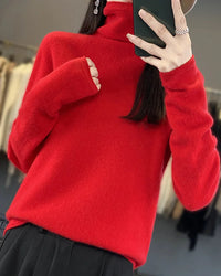 Seamless Merino Wool Turtleneck Sweater