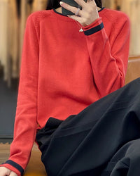 Cotton Round Neck Knit Sweater