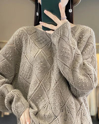 Crochet Hollow Knit Wool Sweater