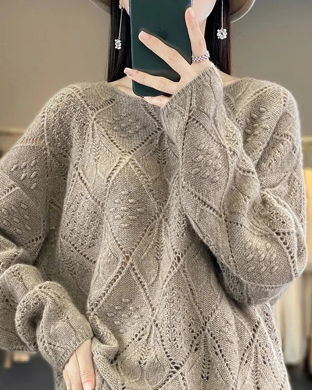 Crochet Hollow Knit Wool Sweater