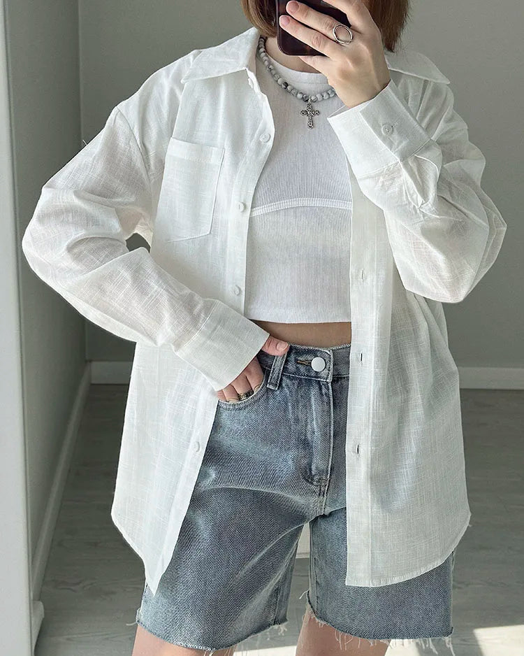 Oversized Cotton Linen Shirt
