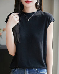 New Round-Neck Sleeveless T-Shirt