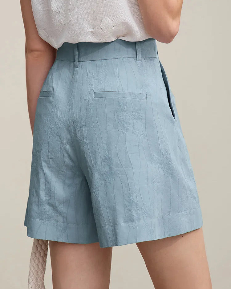 Casual Loose Jacquard Cotton Shorts