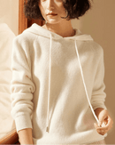 Cashmere Knitted Long-Sleeved Hooded Pullover