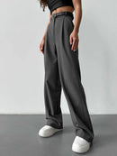 High Waist Pleated Wide Leg Pants