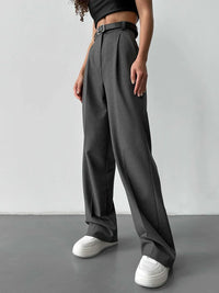 High Waist Pleated Wide Leg Pants