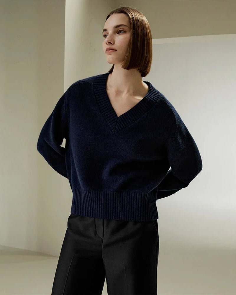 Cashmere Blended V-Neck Sweater