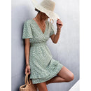 V-Neck Floral Mini Dress