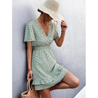 V-Neck Floral Mini Dress