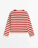 New Slim-Fit Button-Down Classic Striped Cardigan