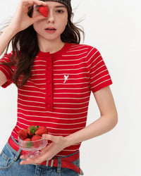 Striped Slim Knit Top