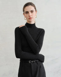 Seamless Turtleneck Sweater From Superfine Wool