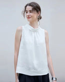 Casual Sleeveless Stand-Up Collar Fashion T-Shirt