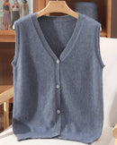 Mink Cashmere V-Neck Vest
