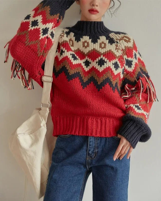 Vintage Christmas Jacquard Pullover Sweaters