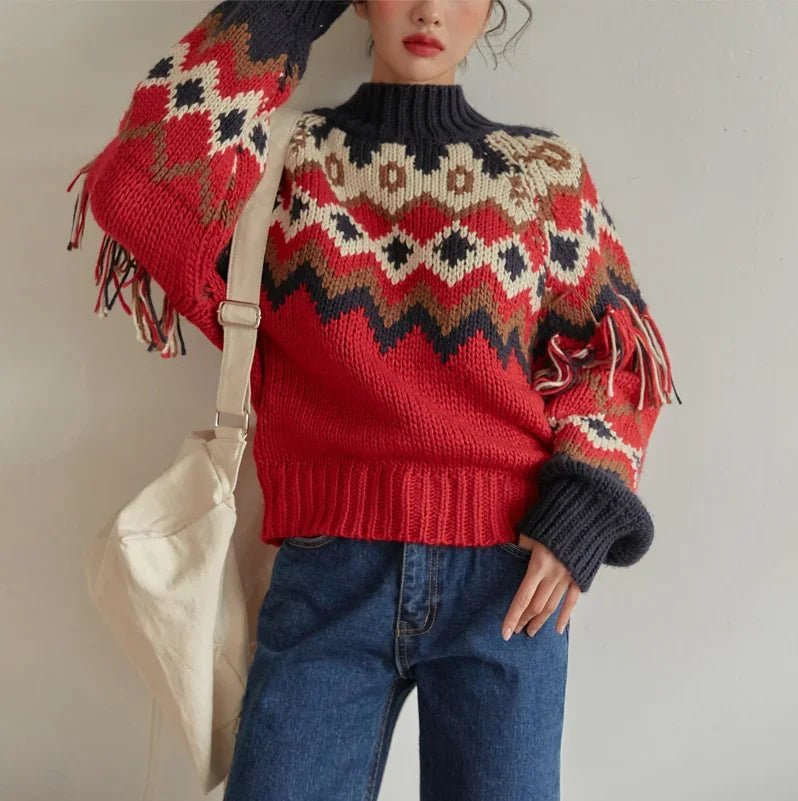 Vintage Christmas Jacquard Pullover Sweaters