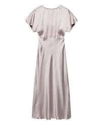 Summer Satin Pleated Midi Dress