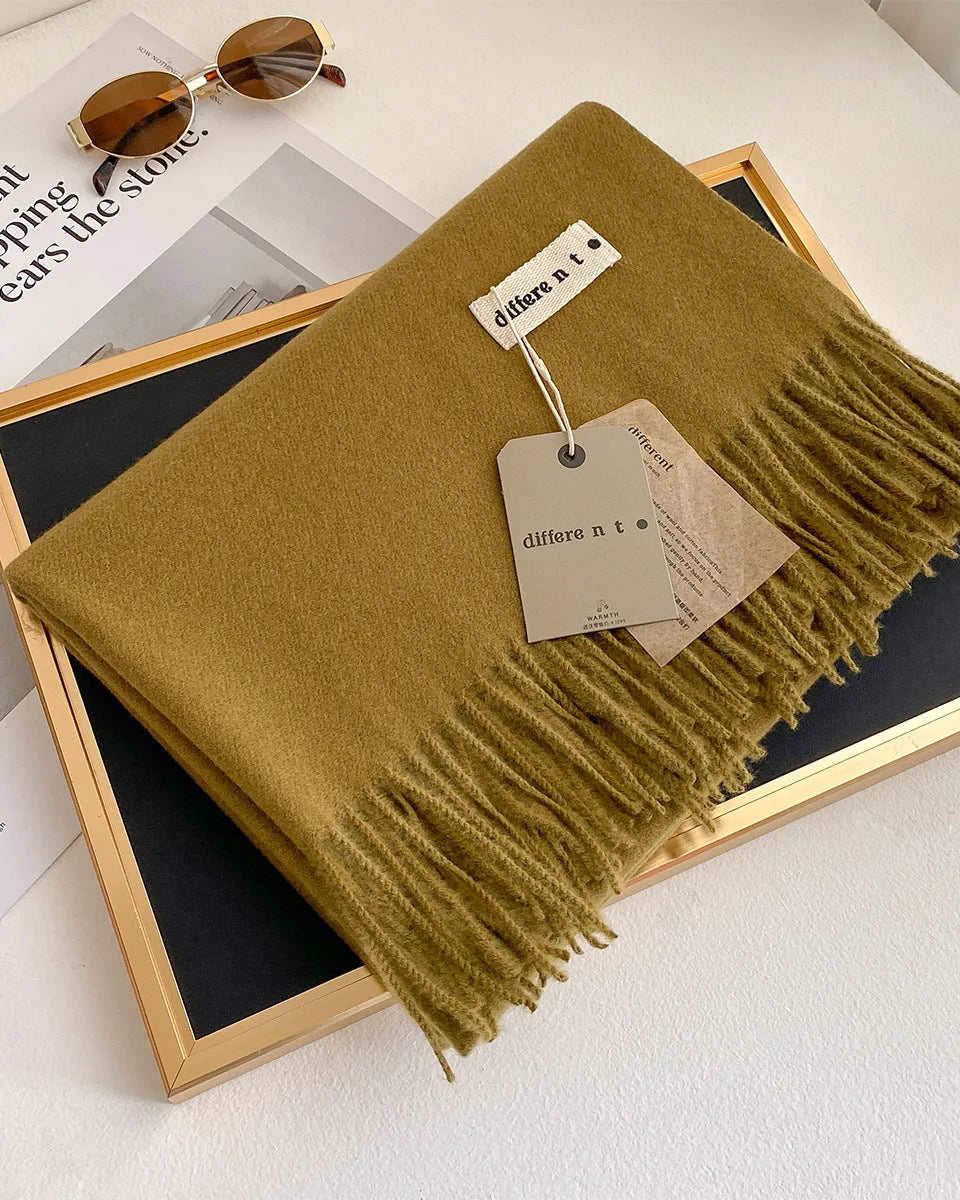 Thick Faux-Cashmere Shawl
