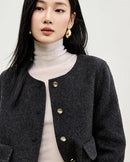 Wool Blend Single Breasted Jacket