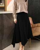 Merino Wool Asymmetric Knit Skirt