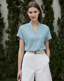 Classic Style Casual V-neck Tops & Tees