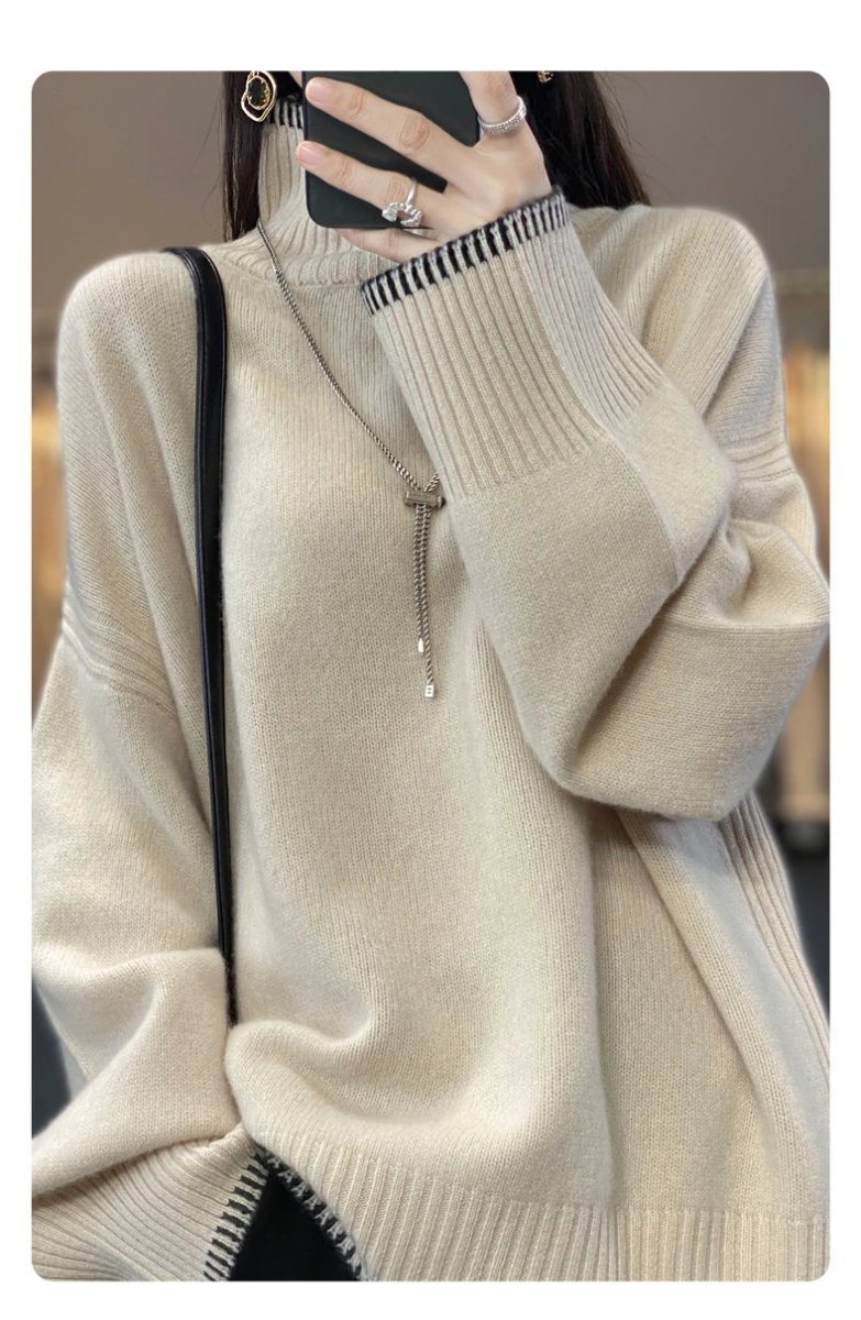 Oversized 100% Wool Turtleneck Sweater