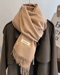 Faux Cashmere Tassel Wrap Scarf