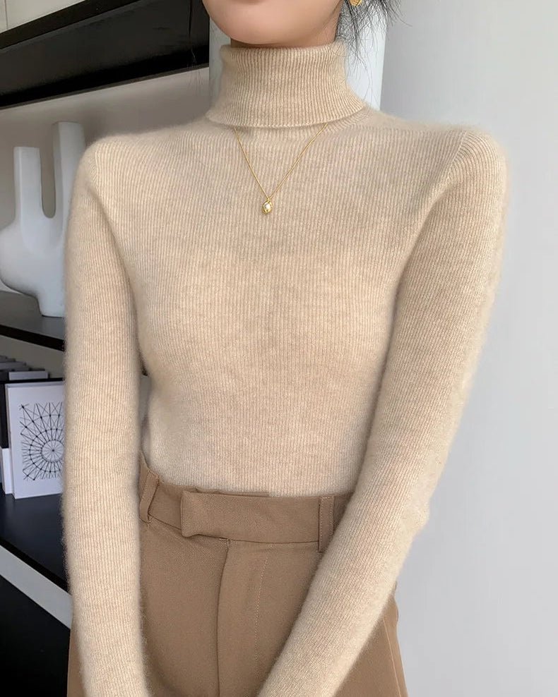 Cashmere Turtleneck Slim-Fit Pullover Sweater