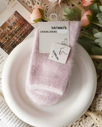 Wool Rabbit Hair Mid-Tube Socks